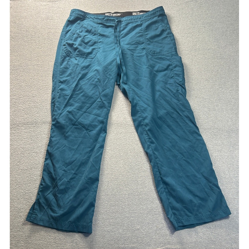 Greys Anatomy Barco Scrub Pants Womens XL Teal Elastic Waist Medical Uniform